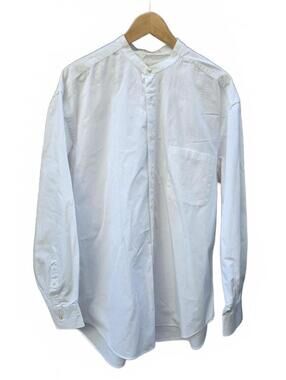Claiborne Men's White Banded Collar Long Sleeve Button-Down Shirt 16.5 Collar